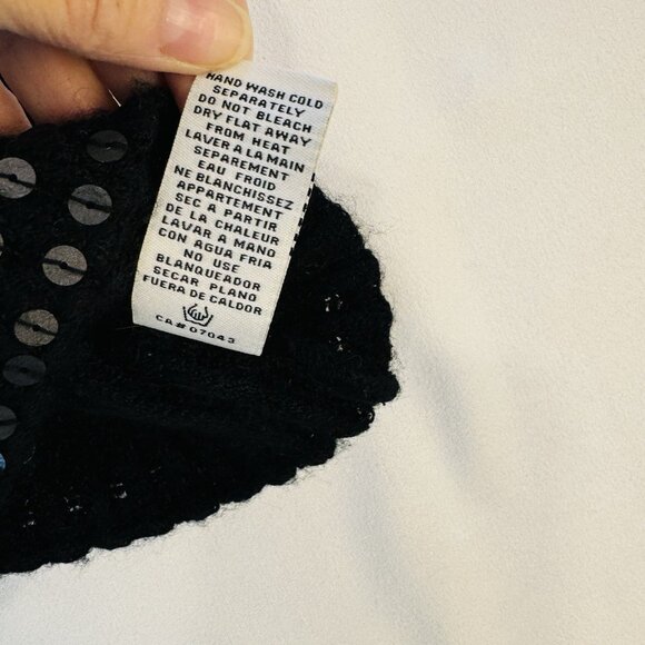 Cute Glam Black Women Beanie Tuque Hat With Black Sequins Jessica Simpson SZ M - Picture 4 of 6